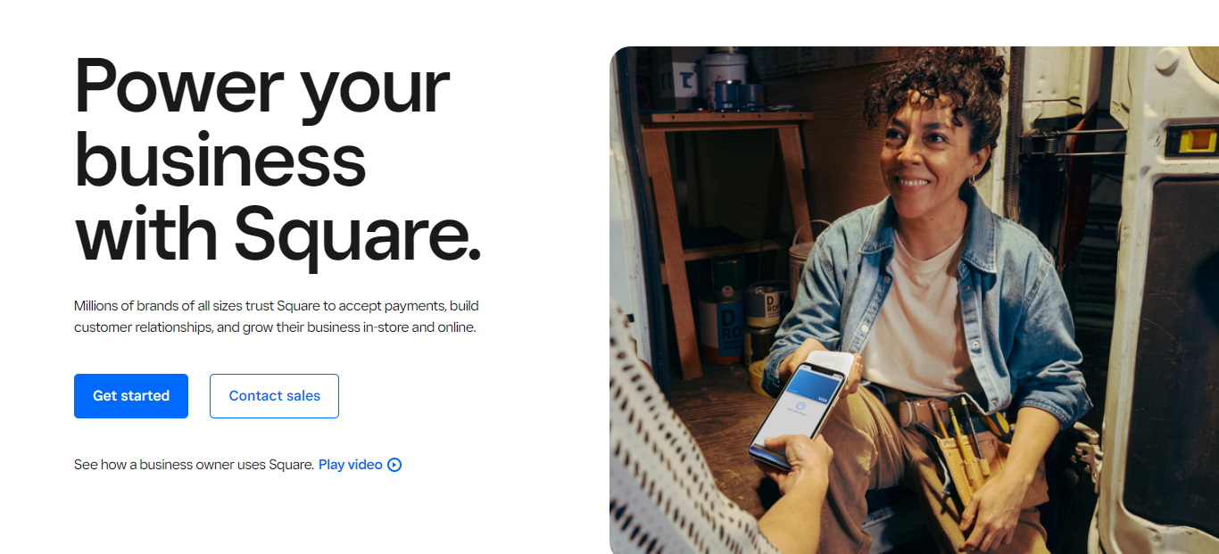 Square Onlne home page screenshot