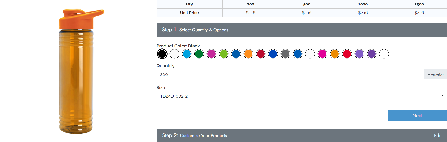 Take advantage of bulk ordering to save.