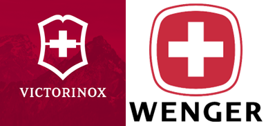 Links das heutige Victorinox Logo / Rechts das damalige Wenger Logo