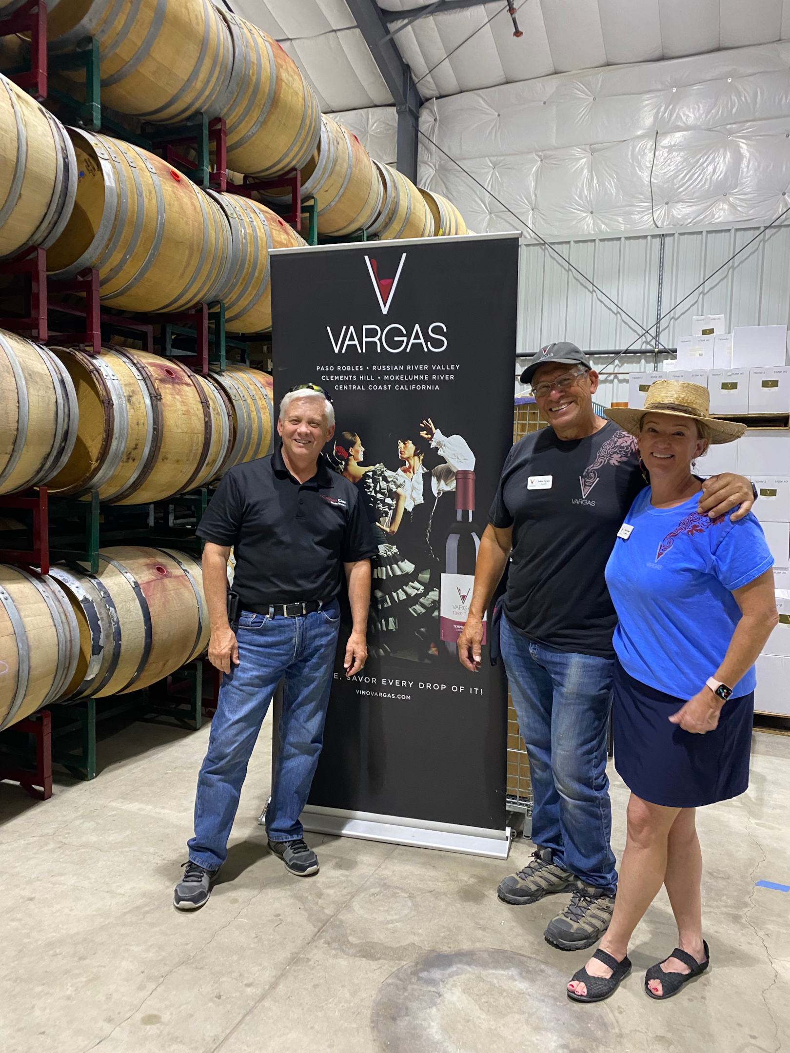 John Krause with the winemakers at Vino Vargas