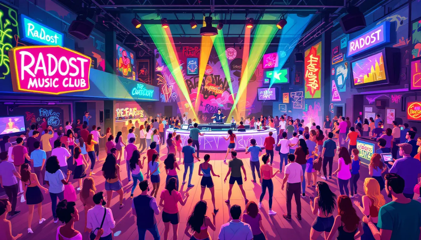Radost Music Club, en populær natdestination i Bratislava for musik og dans.