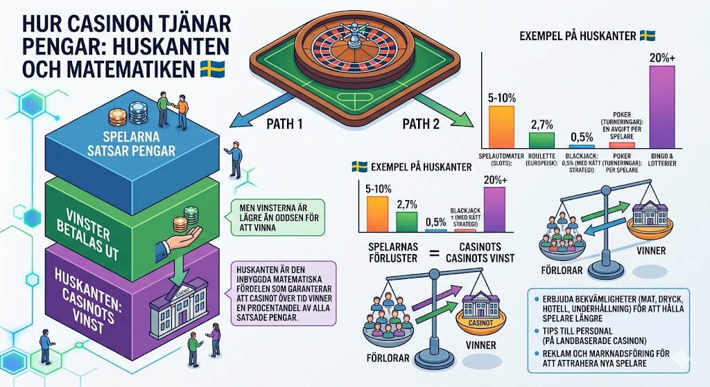 hur casinon tjänar pengar genom husfördel och varför spelare förlorar pengar över tid