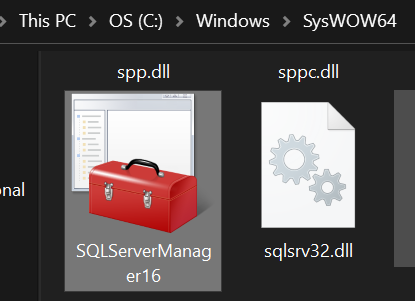 SQL Server Manager location in files