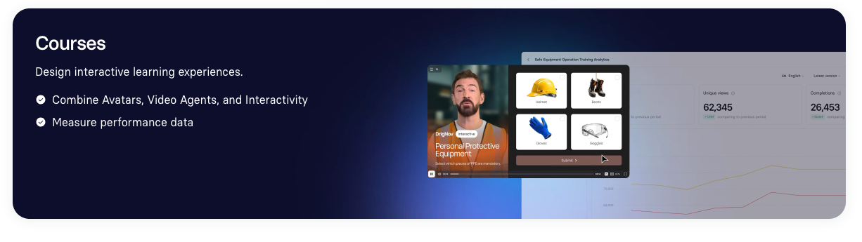 Synthesia Courses feature