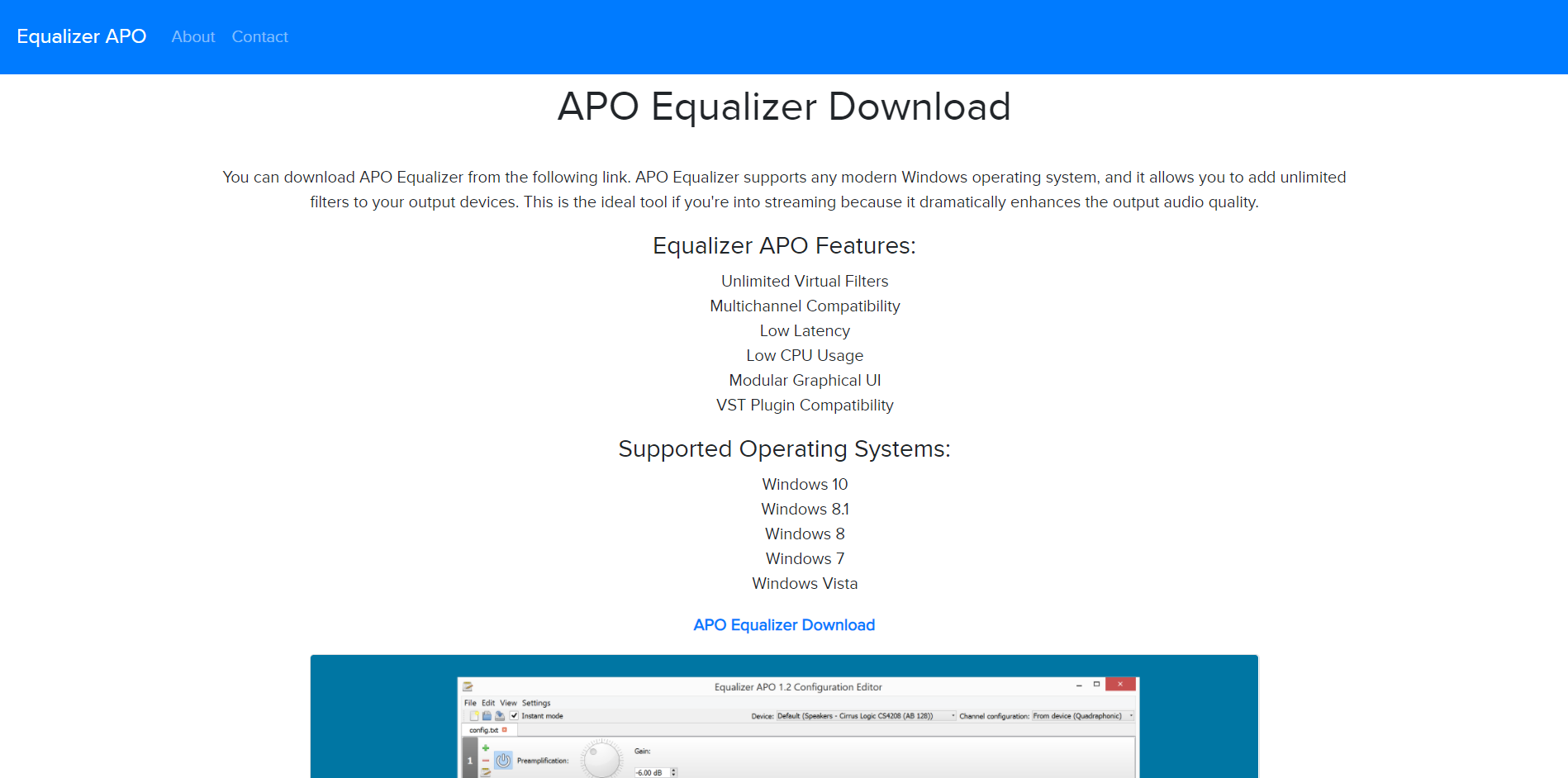 Equalizer APO main page