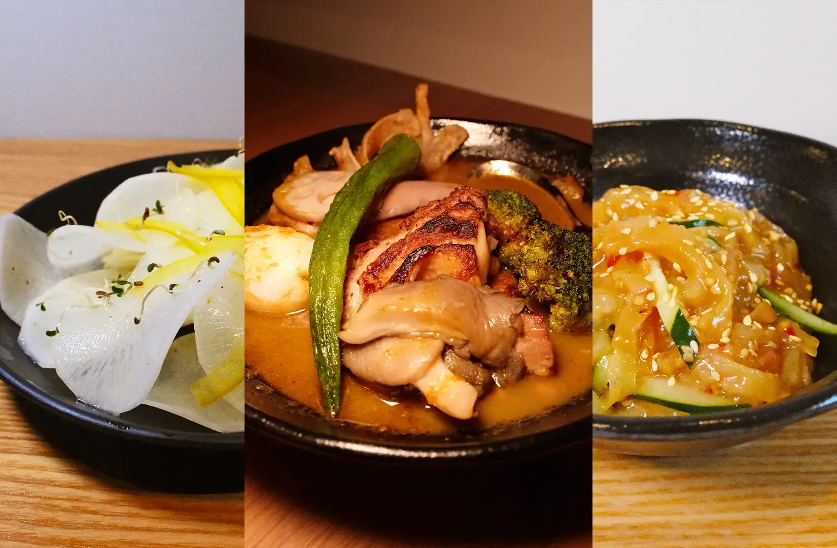 Soup Curry by Ki-Setsu featuring tender chicken, vegetables and rich Japanese curry broth with side dishes
