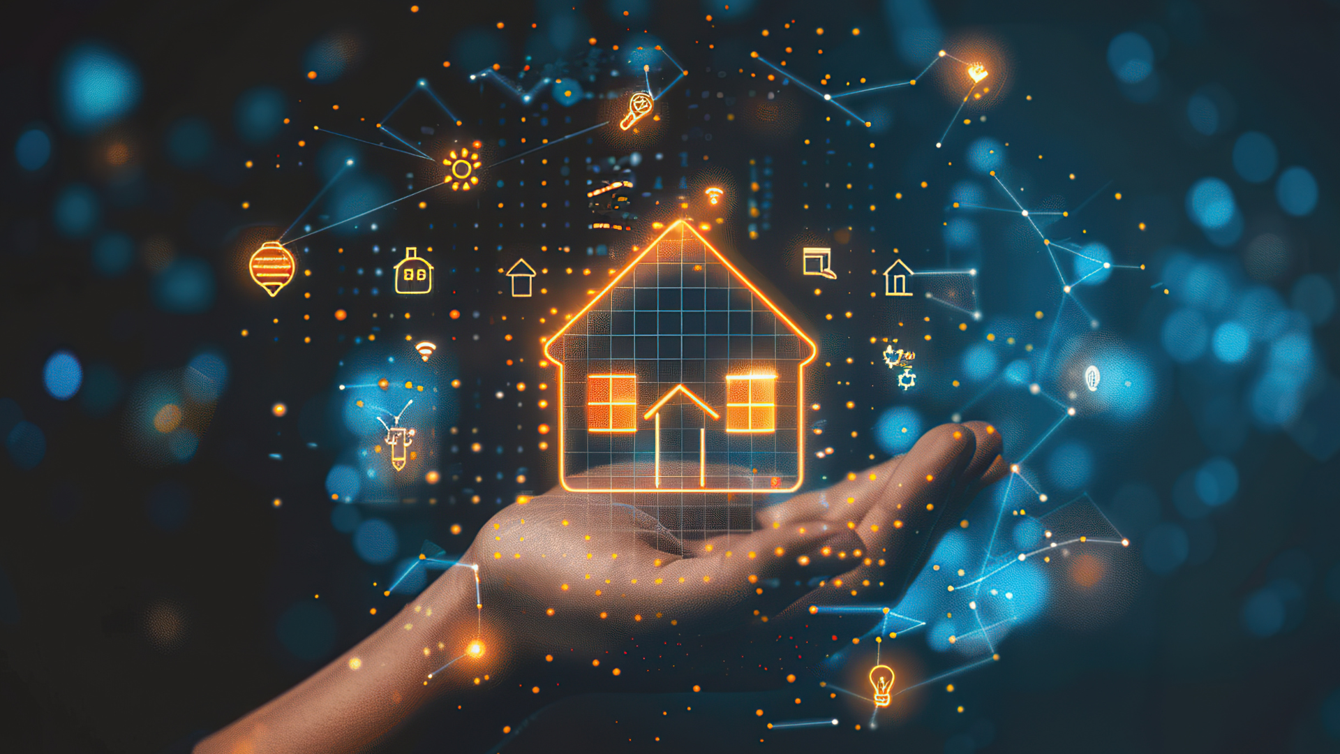 Digital home illustration symbolizing a property management company supporting property ownership and lease renewals in compliance with fair housing regulations