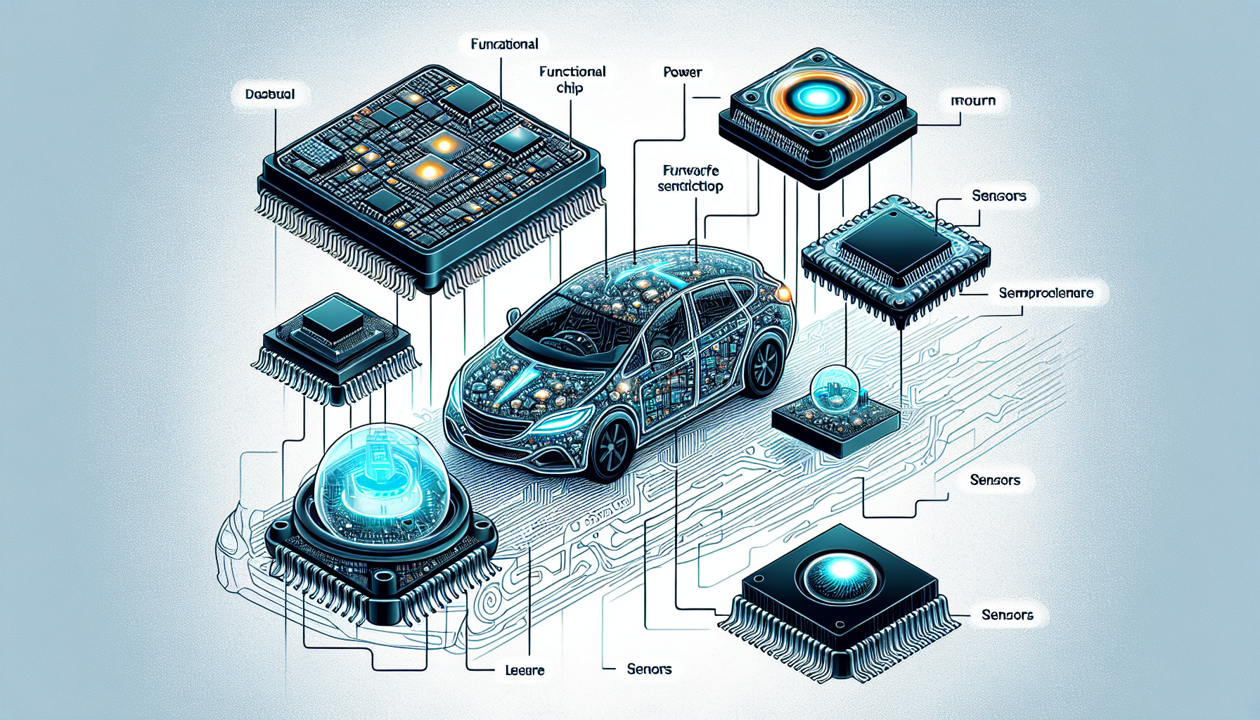 Illustration of different types of chips in cars