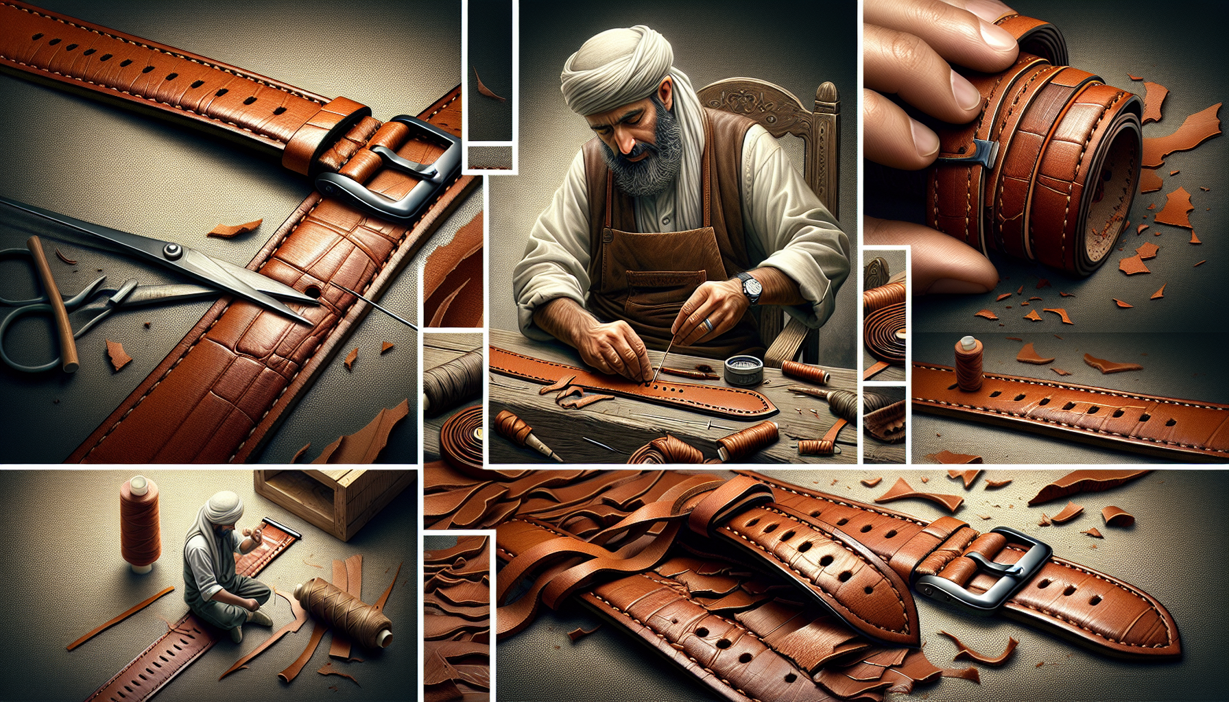 Meticulously handcrafted leather watch straps