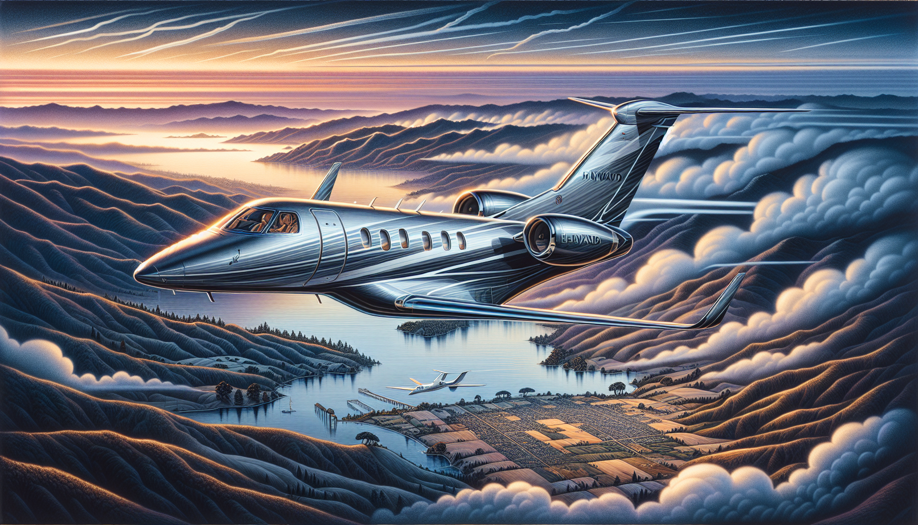 Private jet flying from Hayward to Los Angeles