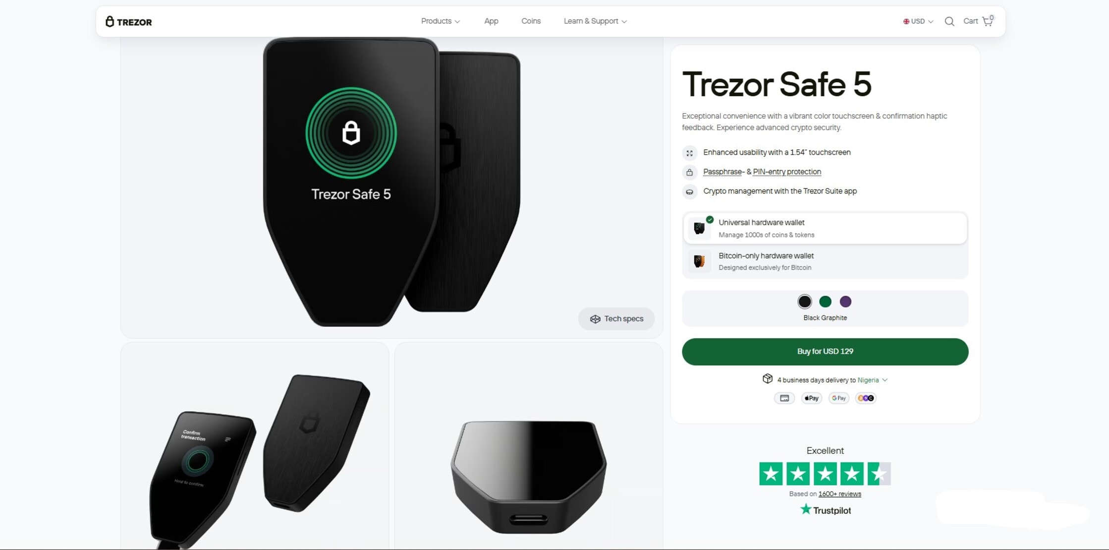 Trezor Safe 5 - Best Cold Storage Wallets for Crypto