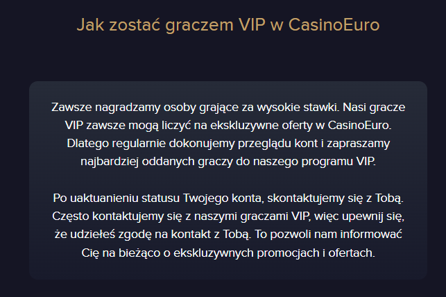 CasinoEuro: jak zostać graczem VIP