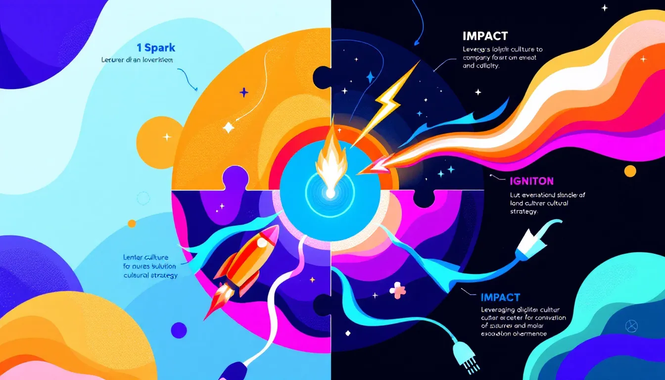 An illustration of leveraging digital culture for organizational strategy, emphasizing business transformation.