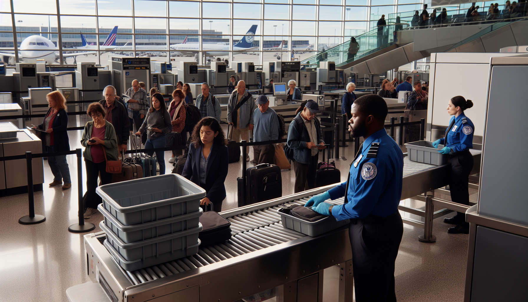 TSA security checkpoint at LaGuardia Terminal B