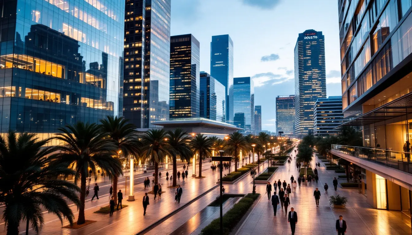 Una vista de Houston, mostrando el ambiente de negocios en la ciudad.