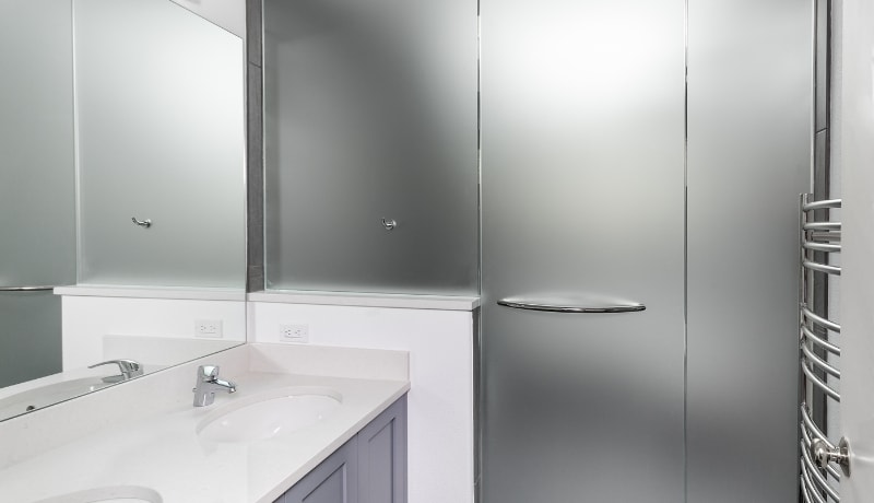 Shower door for privacy