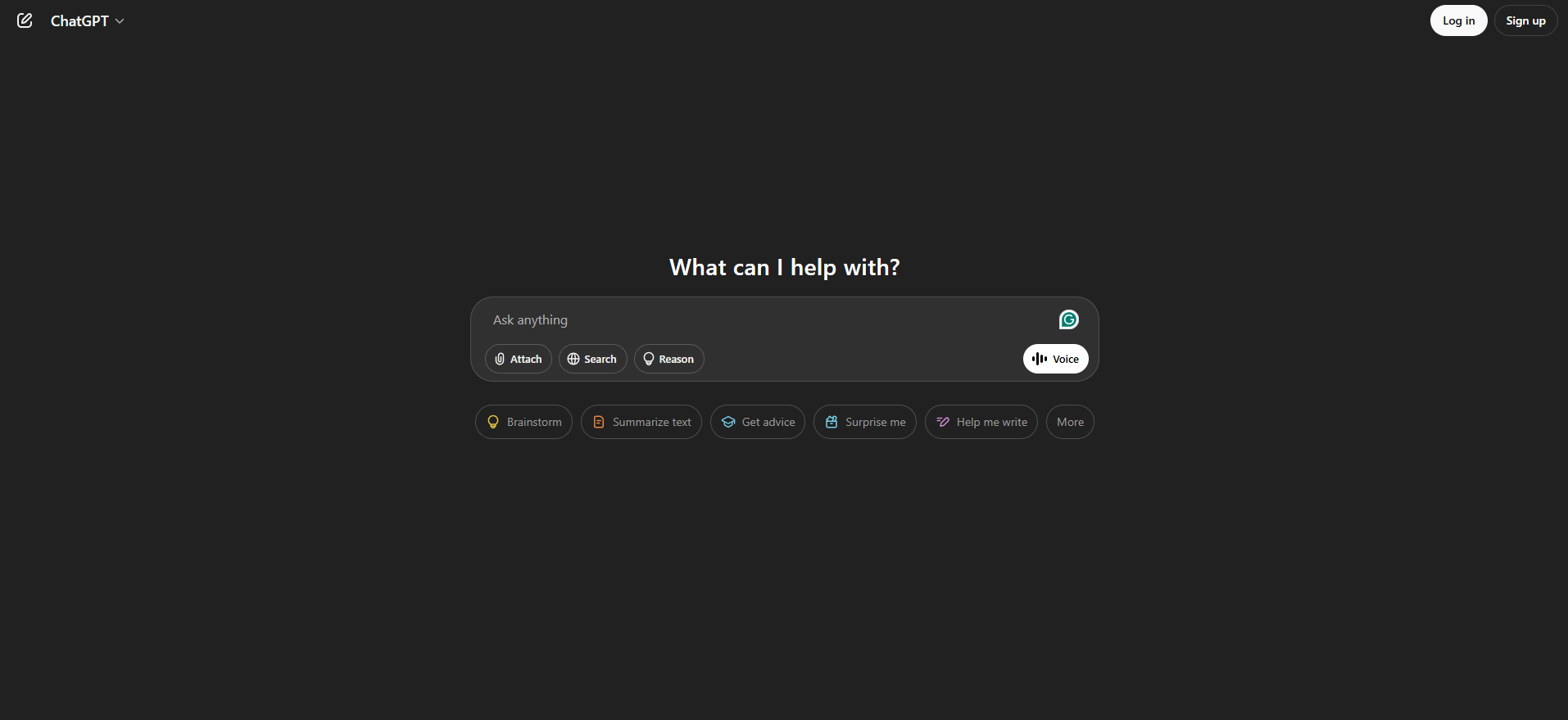 ChatGPT - homepage