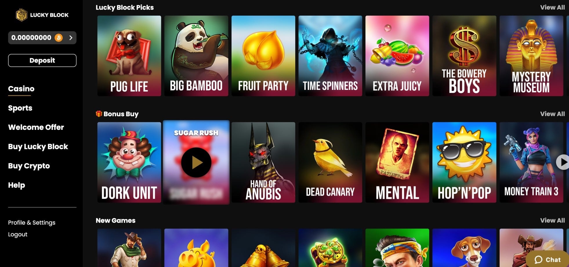 Lucky Block - Website Screenshot