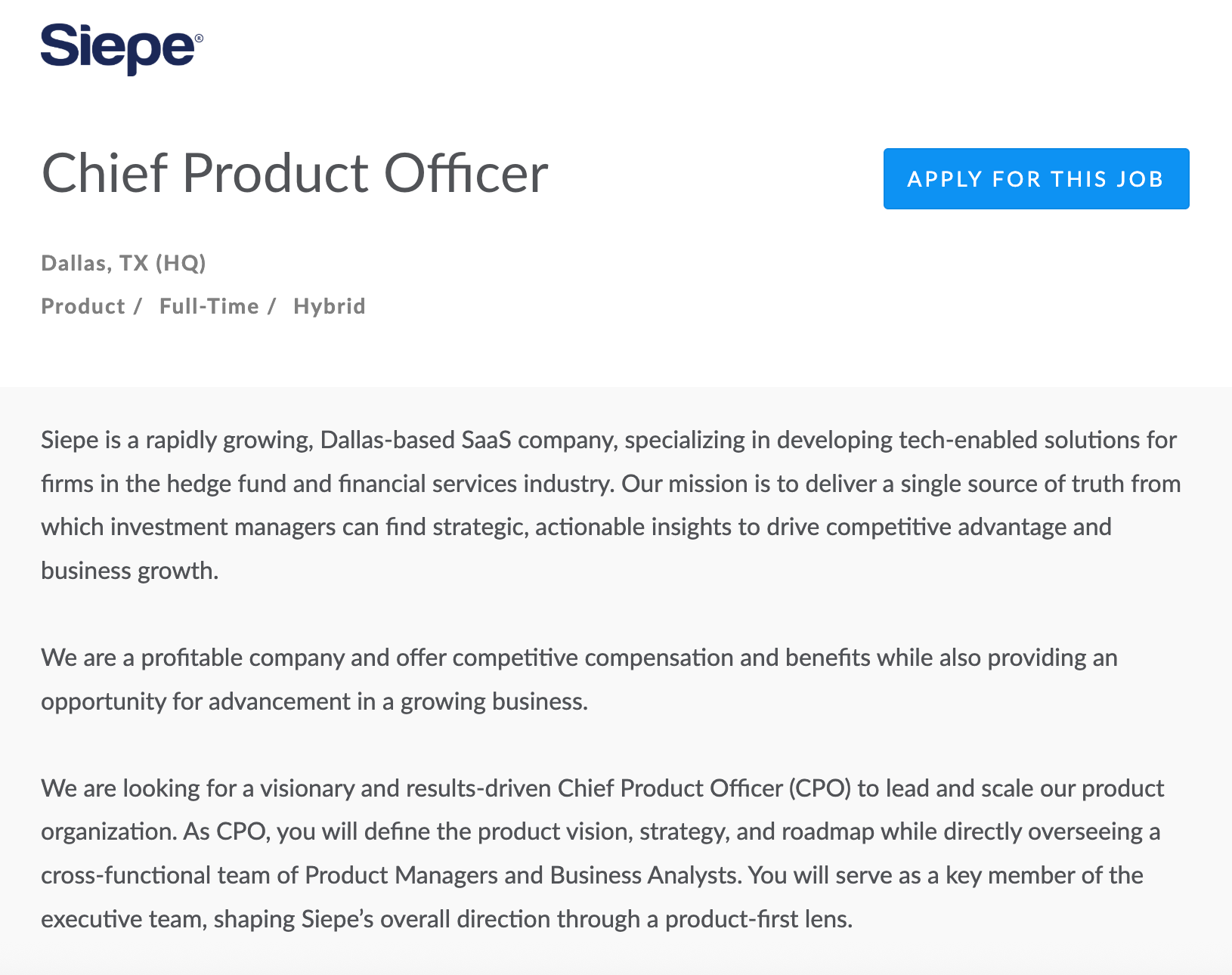 CPO is one of the biggest steps in the product manager career path