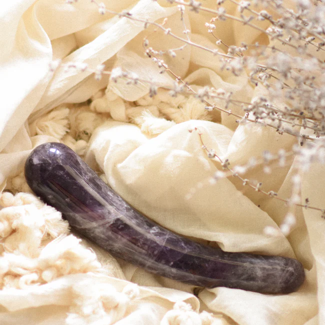 Amethyst crystal wand for meditation