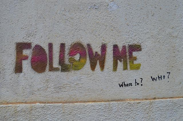 graffiti, follow, follow me