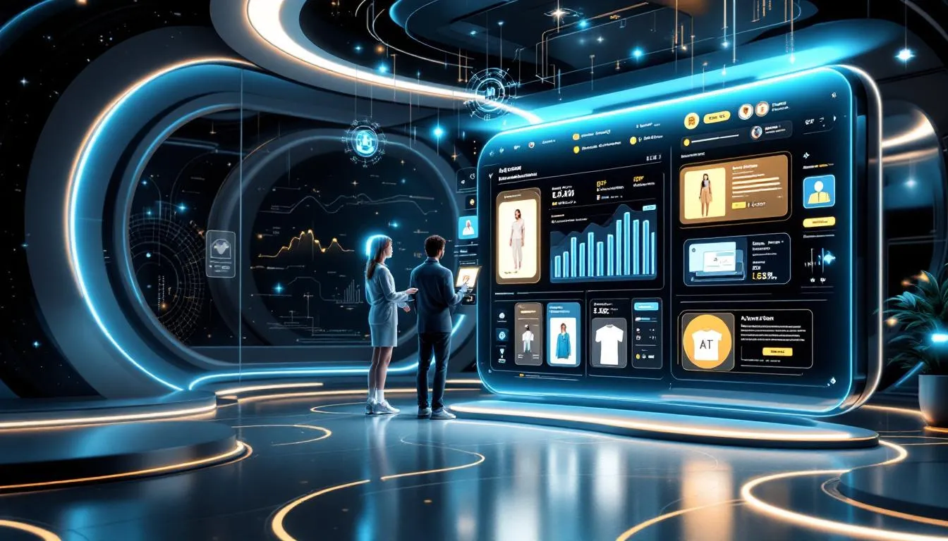 A graphic depicting the benefits of AI personalization for ecommerce platforms, highlighting customer engagement and personalized experiences.