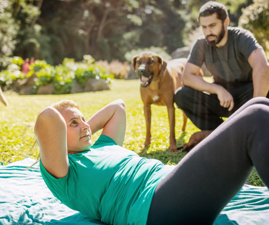                                                                   A person exercising outdoors