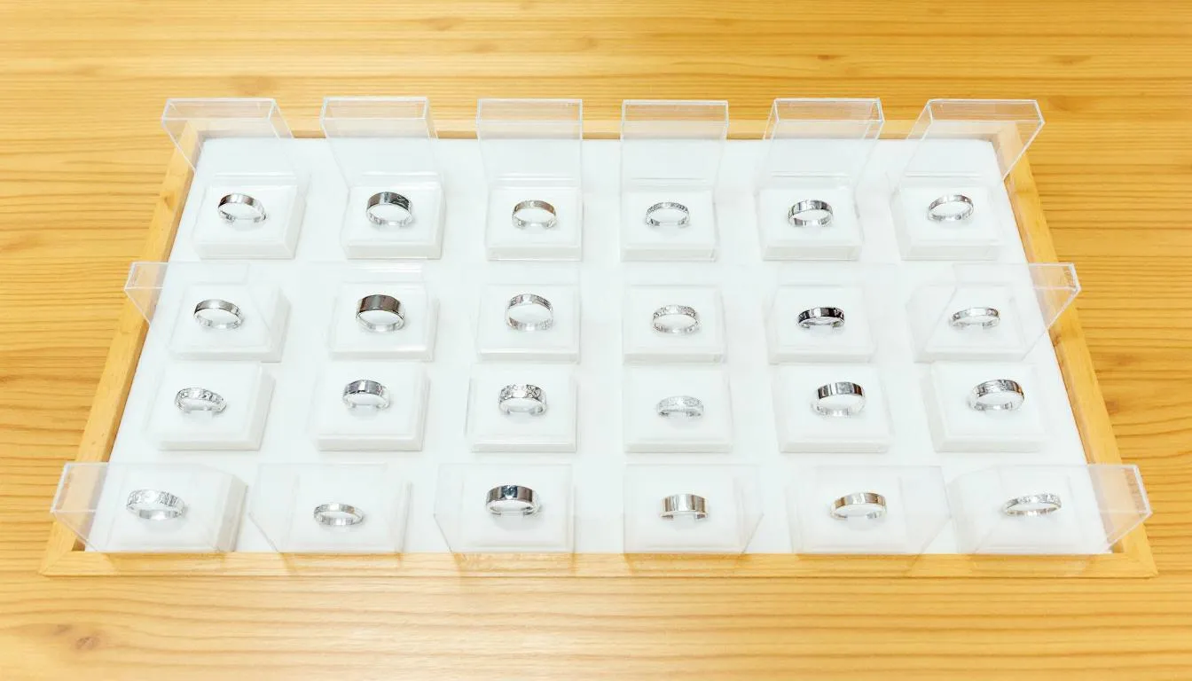 The image displays a collection of customer ratings and reviews for various silver rings, including sterling silver rings and silver wedding rings. The layout includes filters for sorting by price and popularity, showcasing rings adorned with clear cubic zirconia stones in round shapes, perfect for special occasions like weddings.