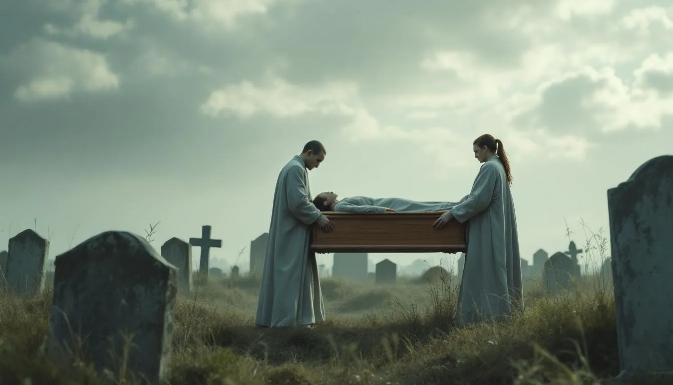 Eine halbanonyme Bestattung wird oft in einem ruhigen Friedhof durchgeführt.