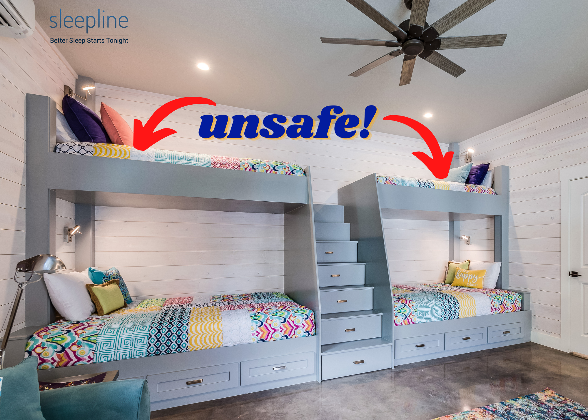 Unsafe bunk beds