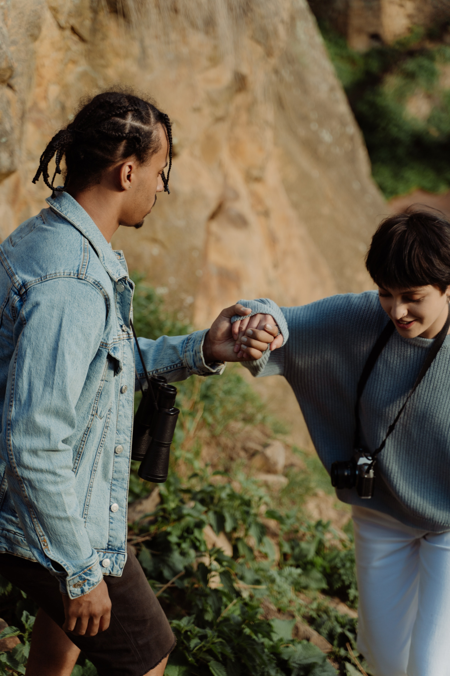 couple holding hands