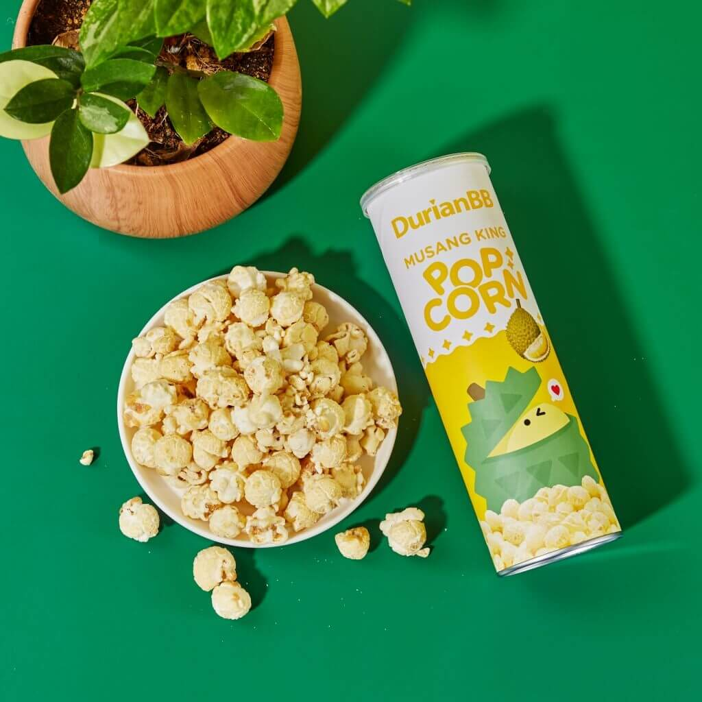 durainbb popcorn as edible souvenirs as well as a kind of durian snacks
