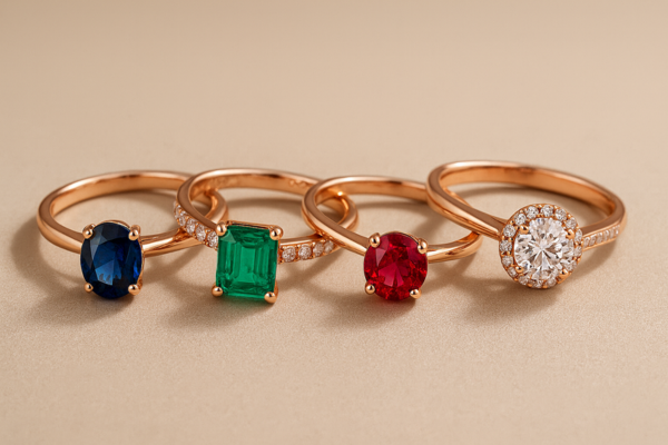 Brangakmeniai - deimantas, safyras, smaragdas ir rubinas
