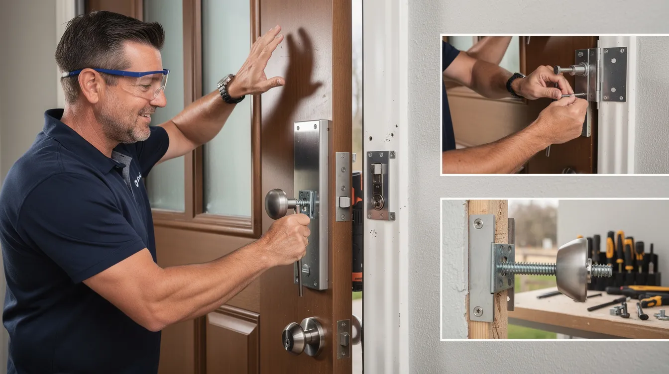 Applying door armor to strengthen the door against break-ins.