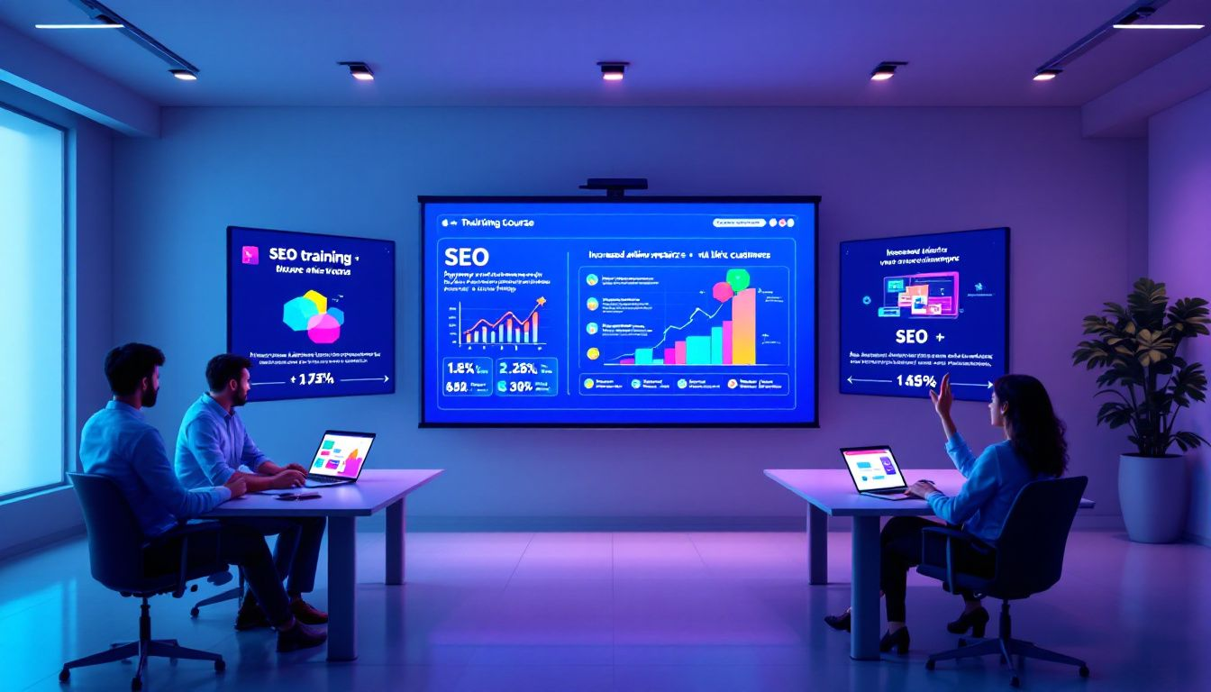 A classroom setting with students engaged in an online digital marketing course at IIDE.