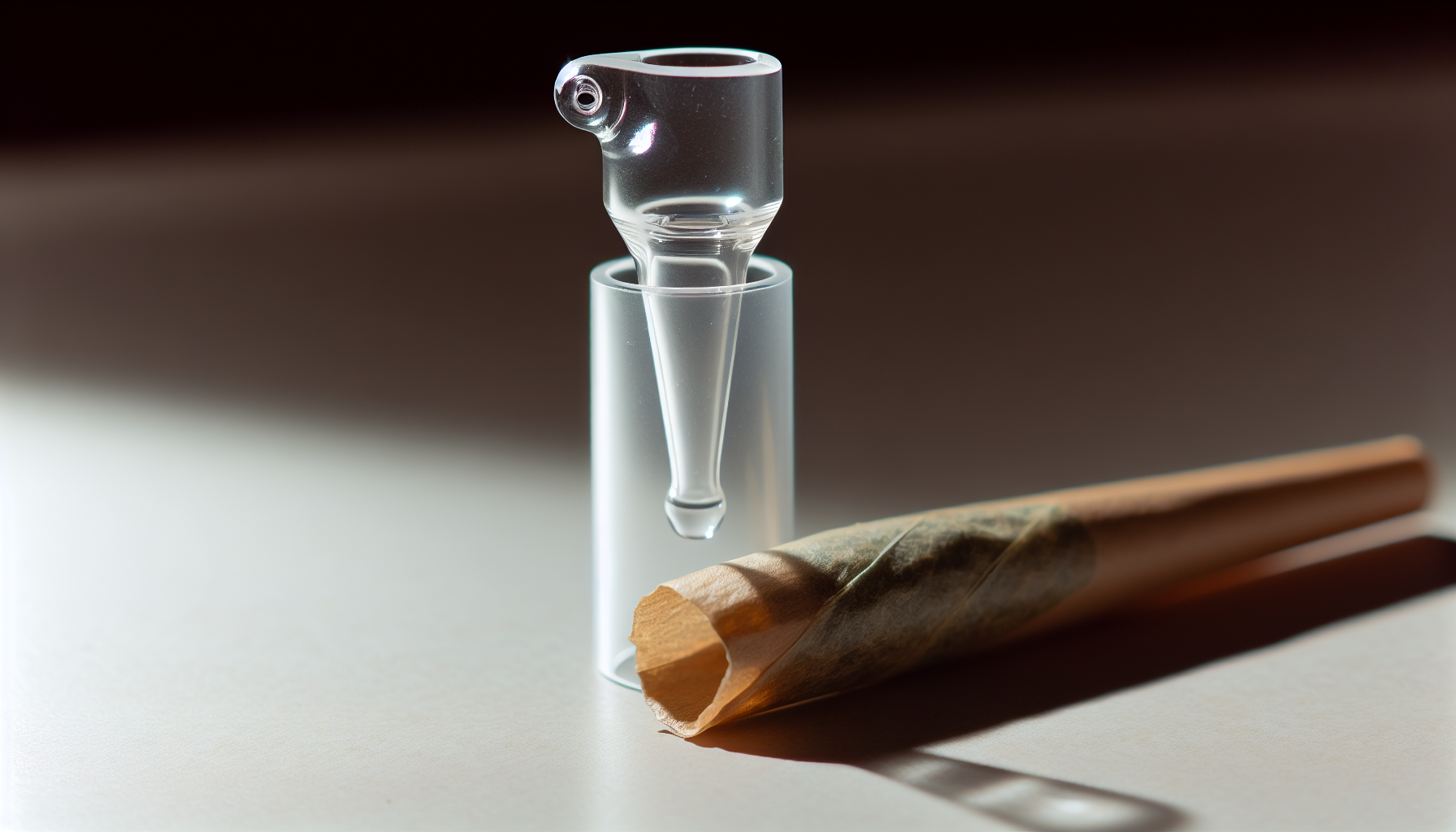 Glass filter tip with pre-rolled cone