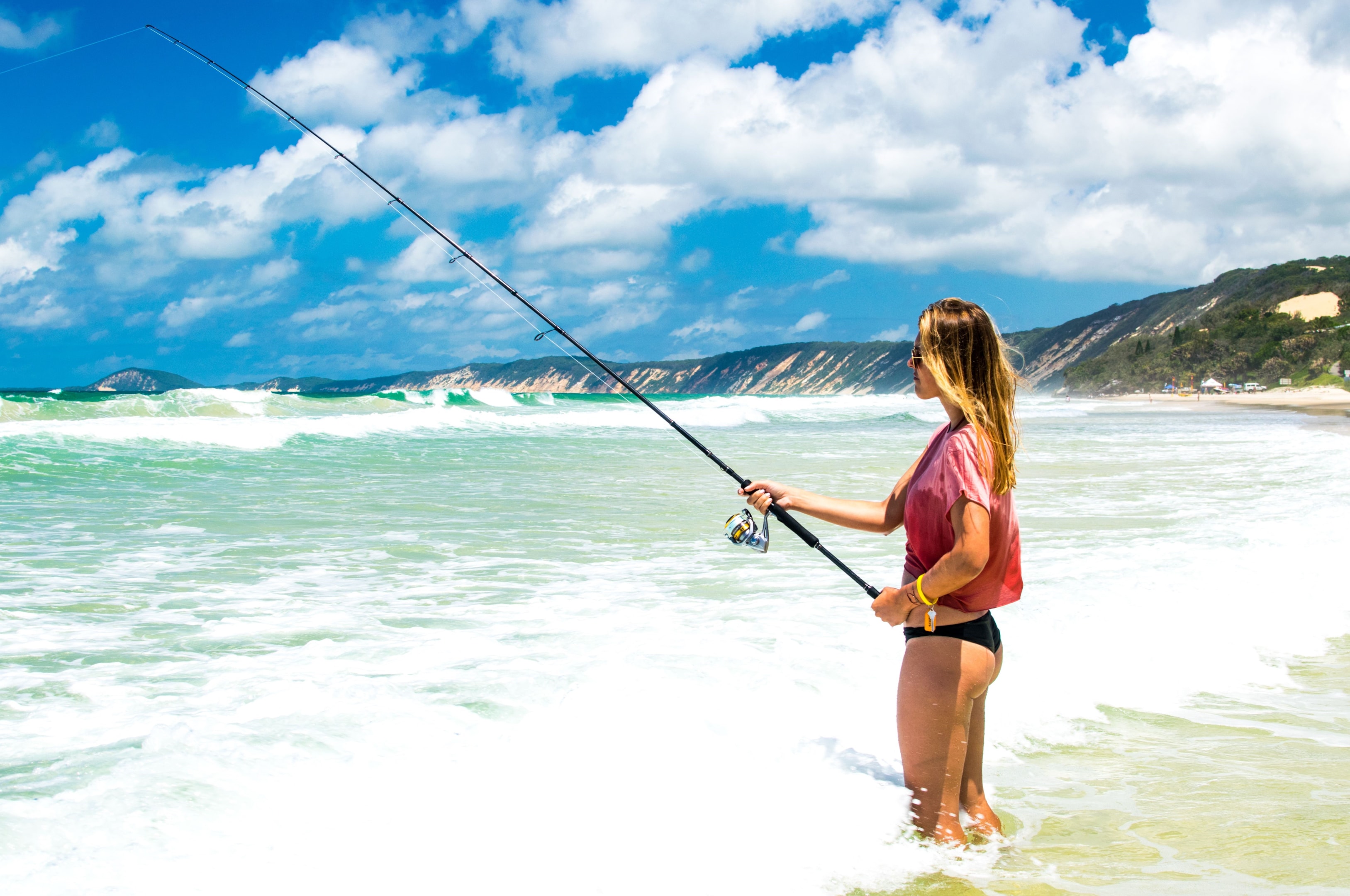 Beach fishing for tailor