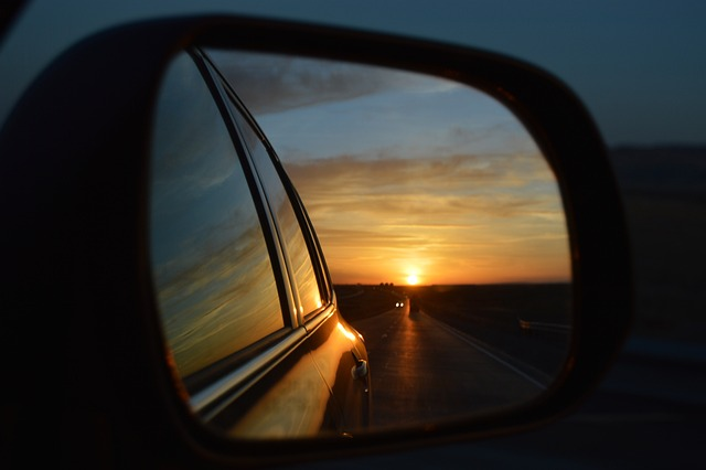 rear view mirror, nature, perspective