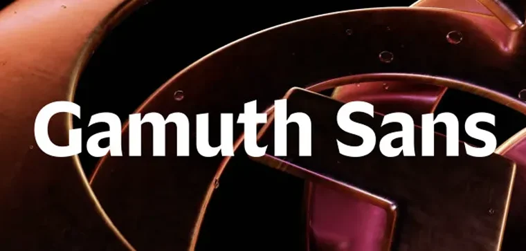 Gamuth Sans is a multiscript logo typeface