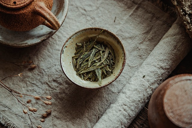 green tea, lung ching, teacup