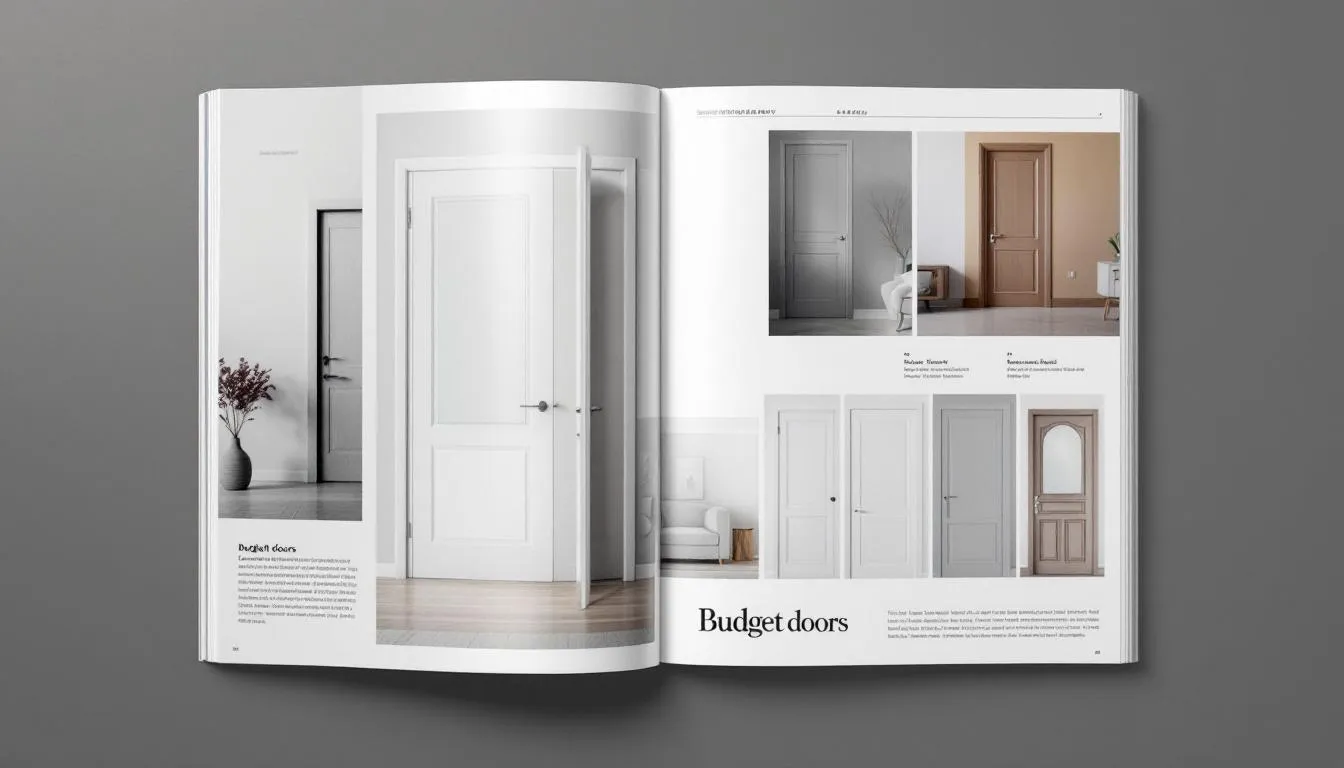 A budget-friendly door shopping scene illustrating how to save money on doors without sacrificing style.