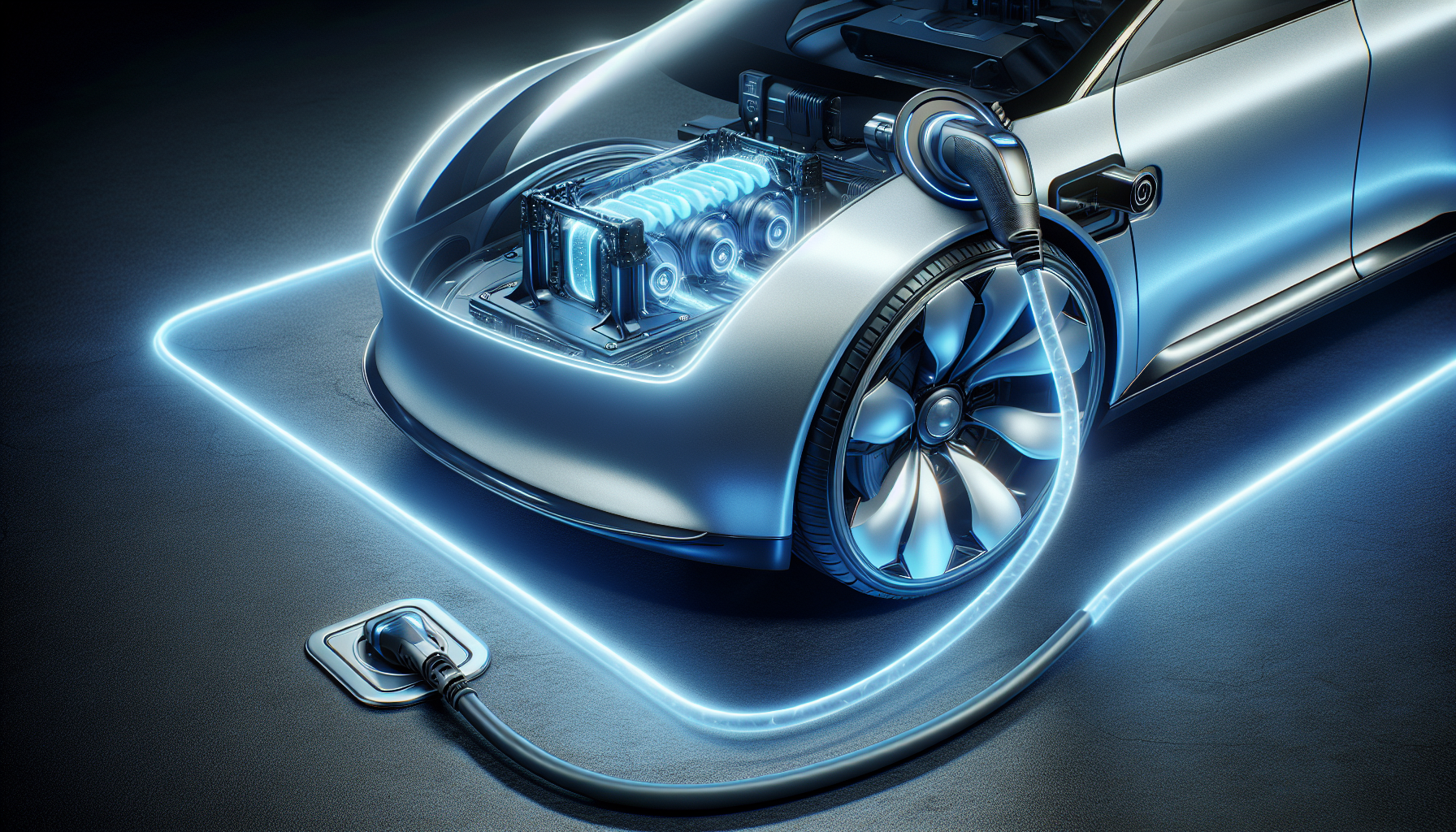 Illustration of charge port for electric car