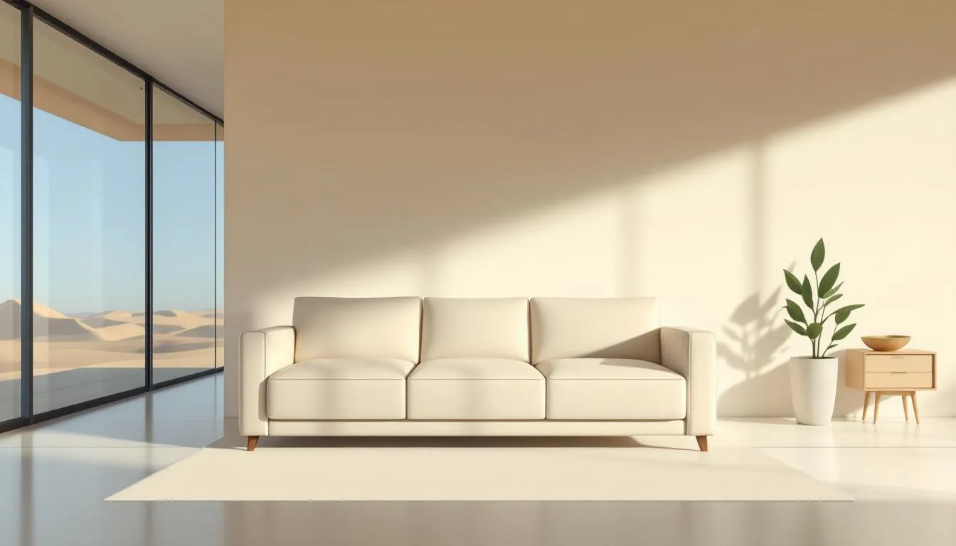 A clean and well-maintained sofa highlighting the benefits of regular cleaning in Abu Dhabi.