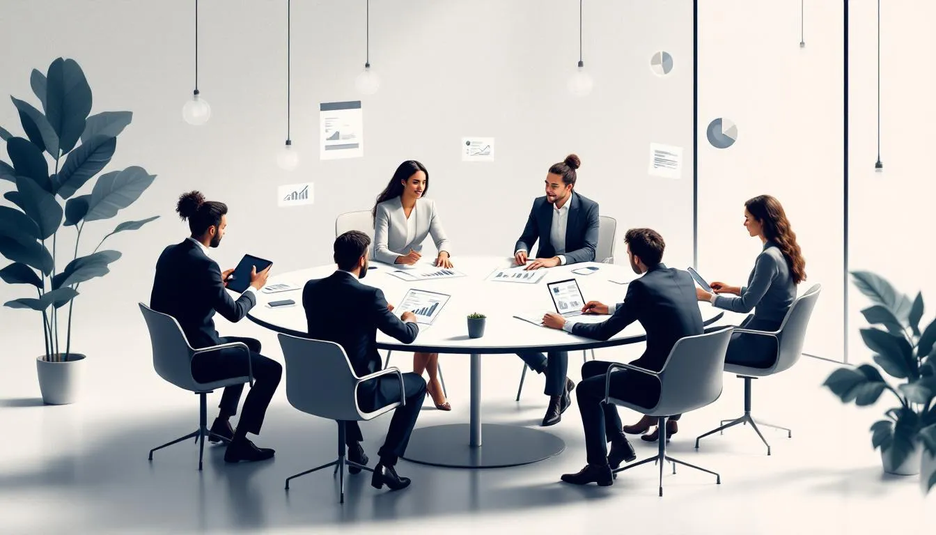 An image illustrating a coaching culture within an organization, highlighting teamwork and collaboration.