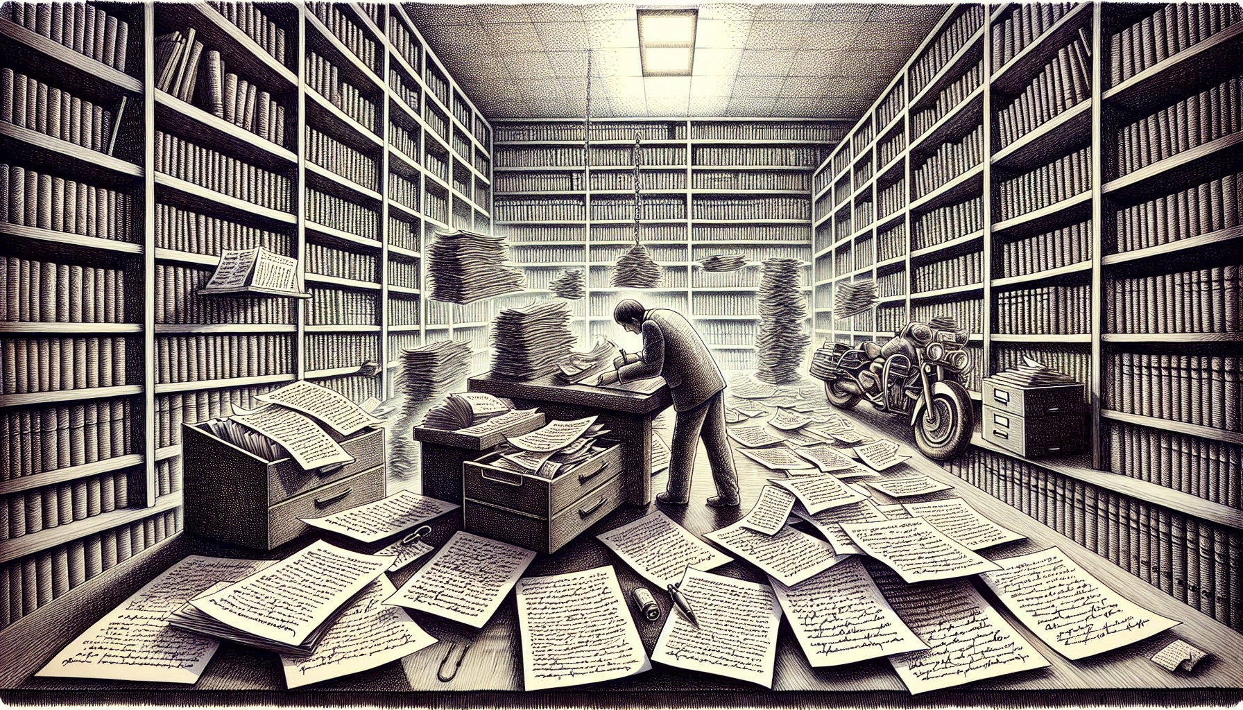 Illustration of gathering medical records for a motorcycle accident