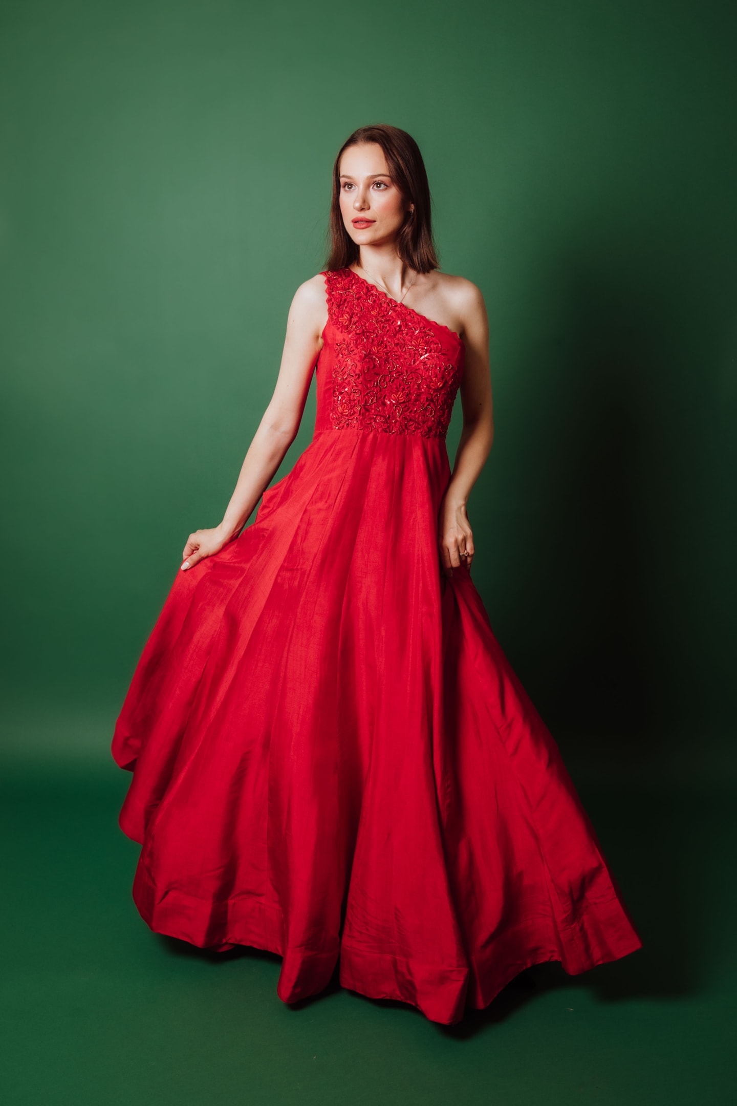 A vibrant Indian wedding scene featuring guests in traditional attire.