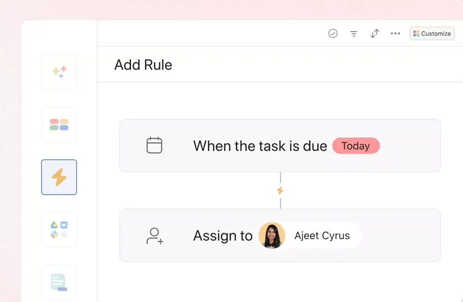 A screenshot of Asana rules, one of many workflow automation tools.