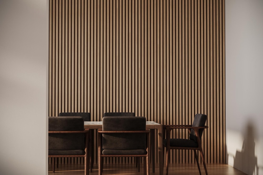 interior wood slat wall ideas for dining room