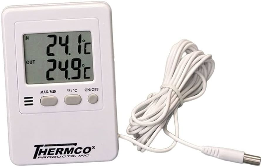 A digital min max thermometer with accurate resolution and features