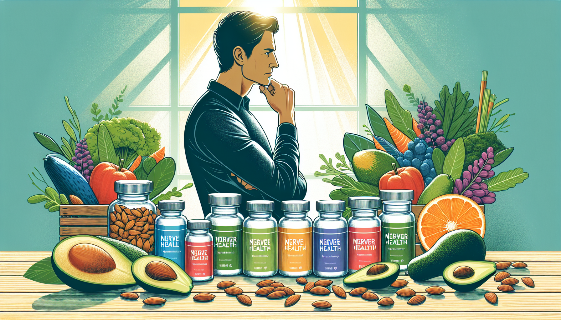 An illustration representing informed decisions about supplements for nerve health and pain relief.